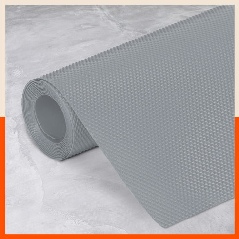 Vega Multipurpose Diamond Texture Shelf Liner | Light Grey (60 cm X 300 cm 380 GSM)